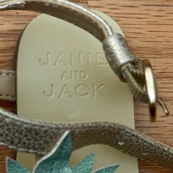 Janie and Jack Gold and Mint Kids Sandals - Picture 4 of 13